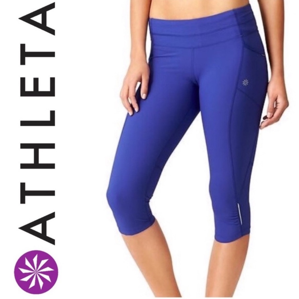 Athleta Royal Blue Dobby Be Free Knicker Legging